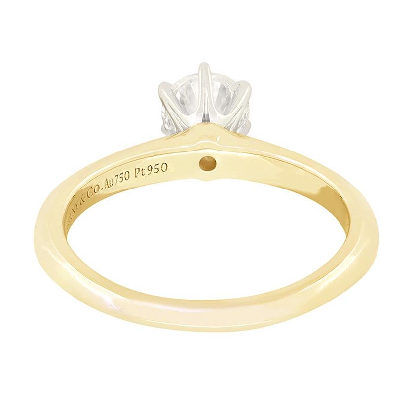 Tiffany & Co. 0.53 Karat Diamant Solitär-Ring (Rundschliff) im Angebot
