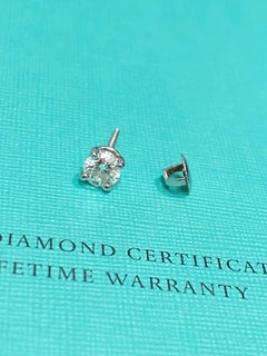 Tiffany & Co 0,54 Karat Diamant-Ohrstecker aus 950 Platin. Box + Papiere.