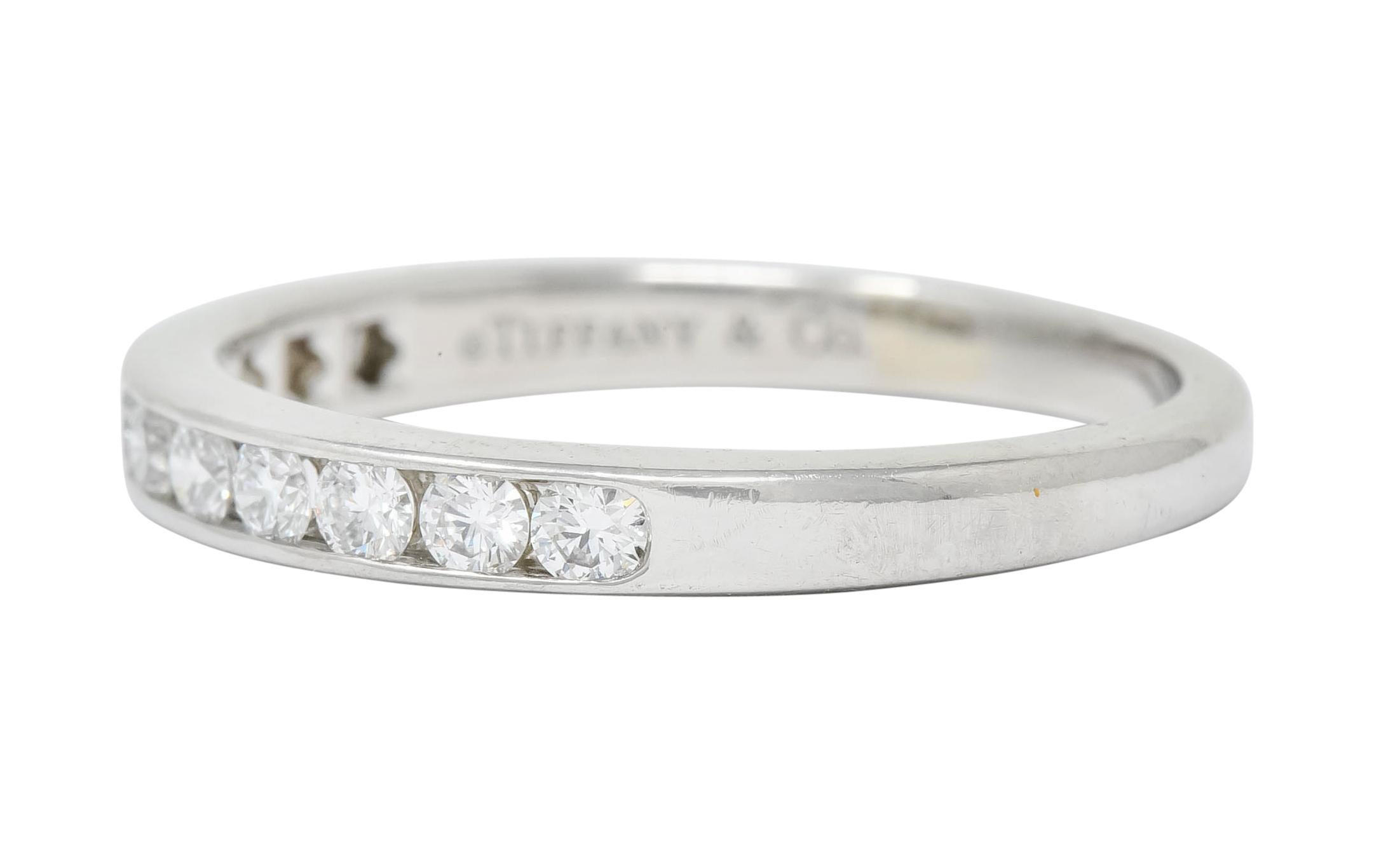 Tiffany & Co. 0.55 Carat Diamond Platinum Anniversary Channel Band Ring In Excellent Condition In Philadelphia, PA