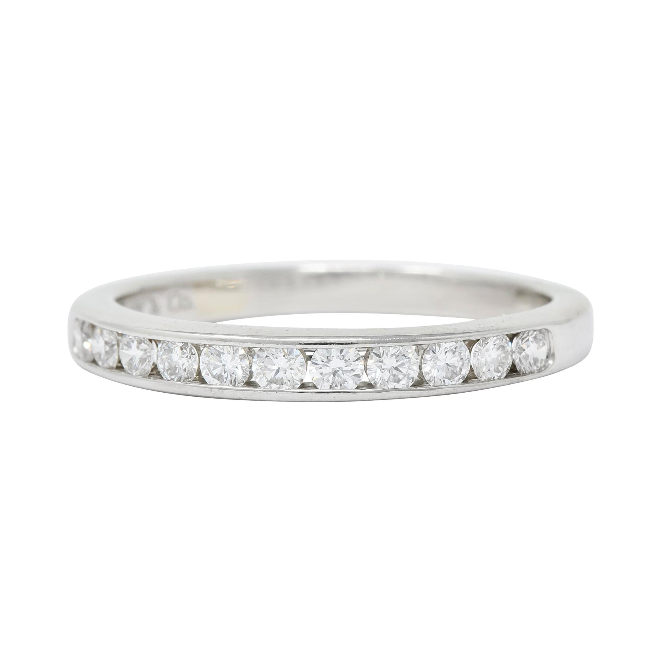 Tiffany 
Co. 0.55 Carat Diamond Platinum Anniversary Channel Band Ring