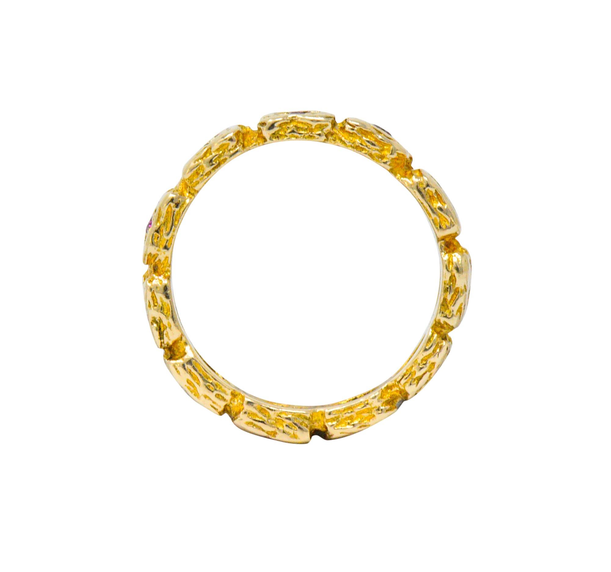 Tiffany & Co. Vintage 0.55 Carat Ruby 14 Karat Gold Eternity Band Ring (Retro)