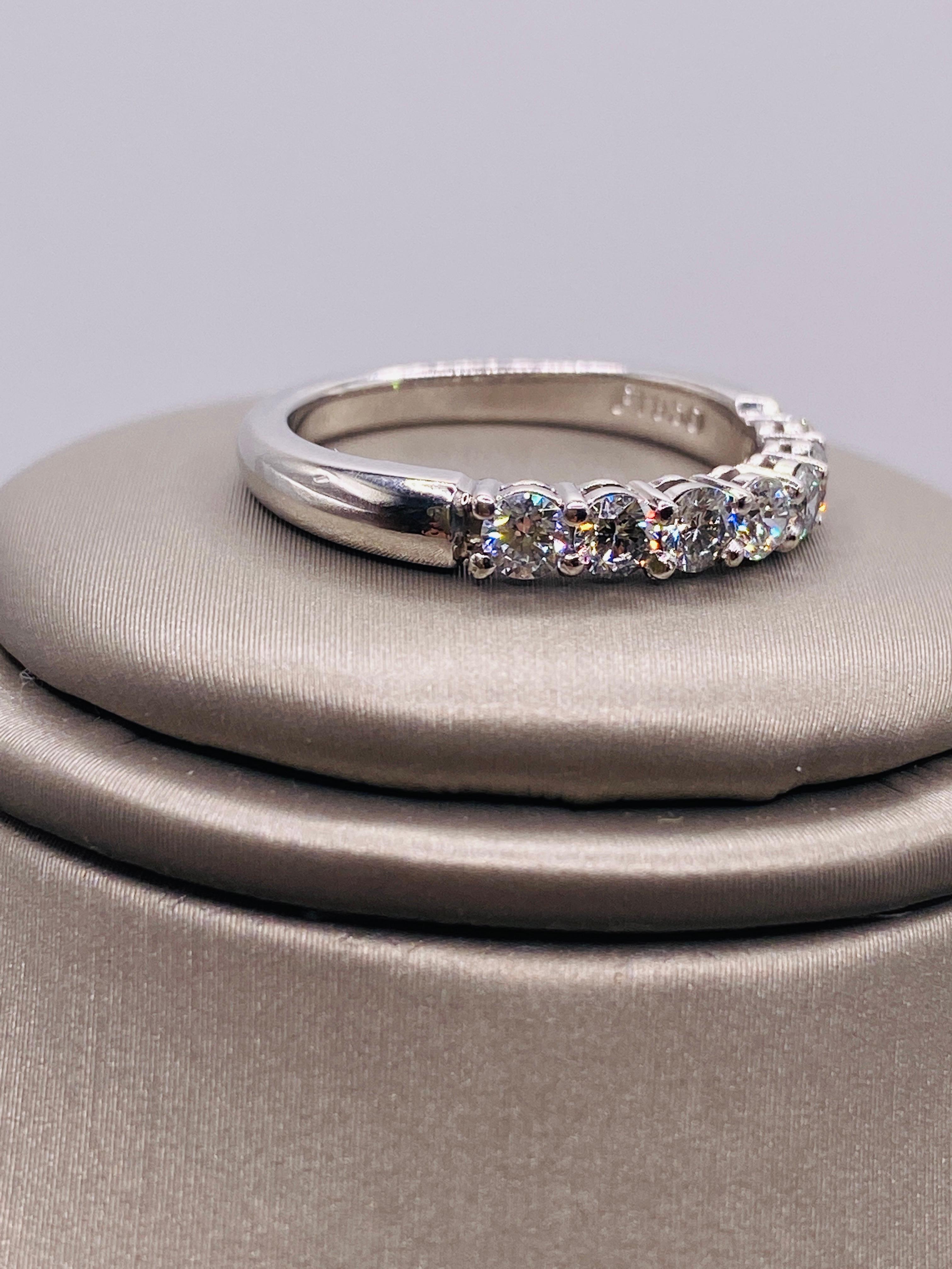Women's or Men's Tiffany & Co 0.57 Carat Diamond Platinum Embrace Ring For Sale