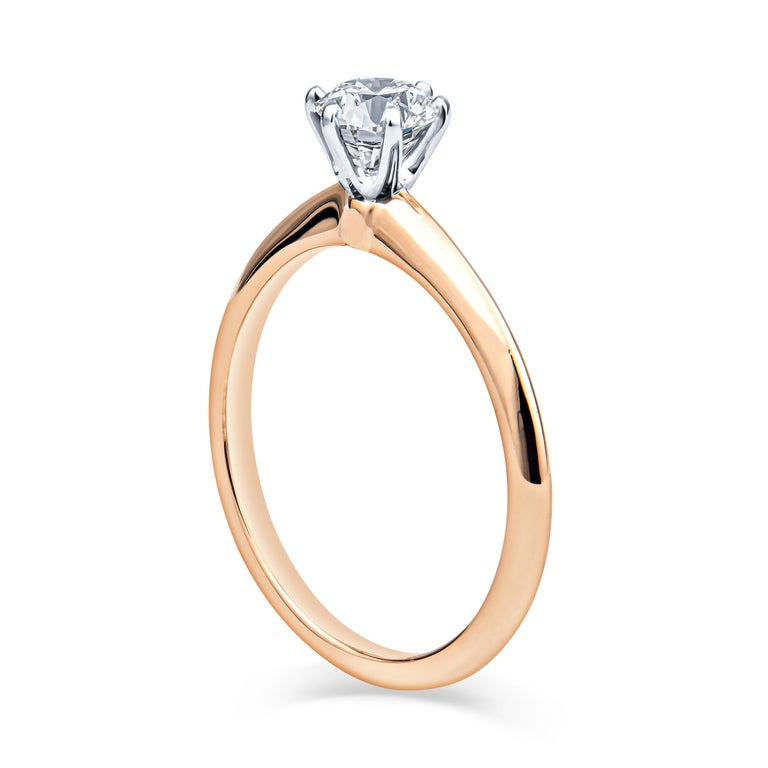 Tiffany and Co. 0.57ct Round I VS1 Diamond Solitaire Engagement Ring, 18kt  Rose For Sale at 1stDibs
