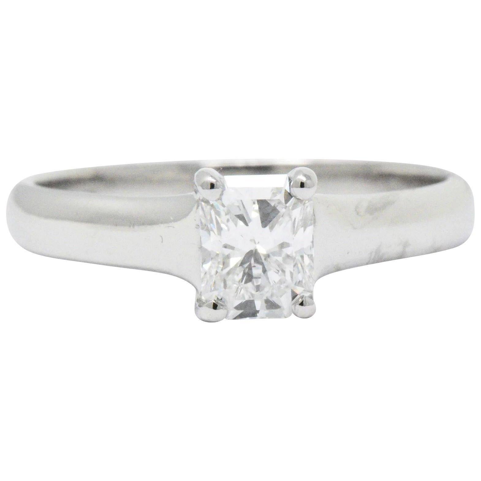 Tiffany & Co. 0.59 Carat Lucida Diamond Platinum Engagement Ring GIA Circa 2002