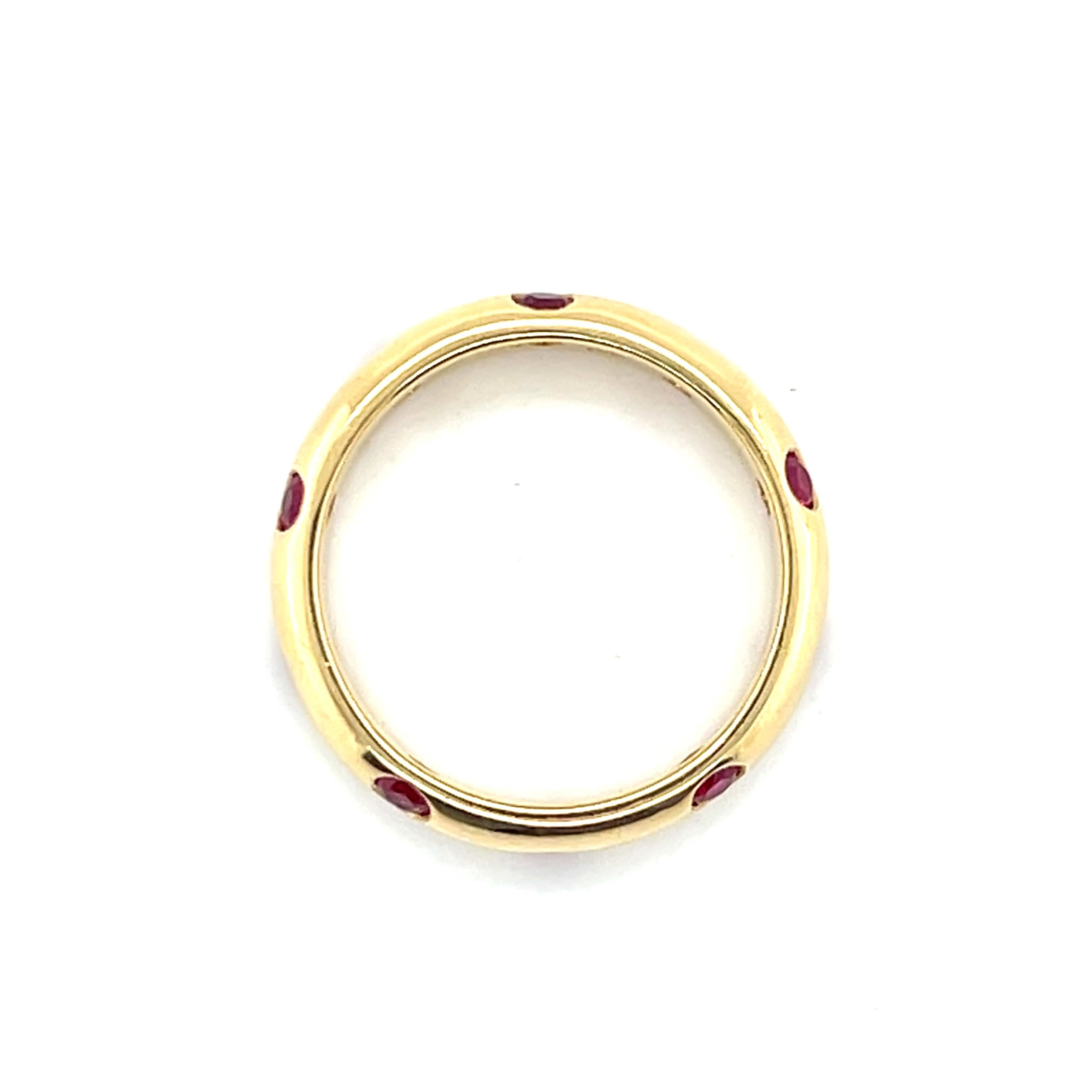 Tiffany & Co. Etoile 0.60 Carat Round Ruby and 18k Yellow Gold  Band 1