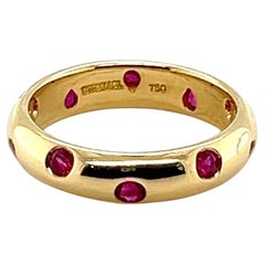 Tiffany & Co. Etoile 0.60 Carat Round Ruby and 18k Yellow Gold Band