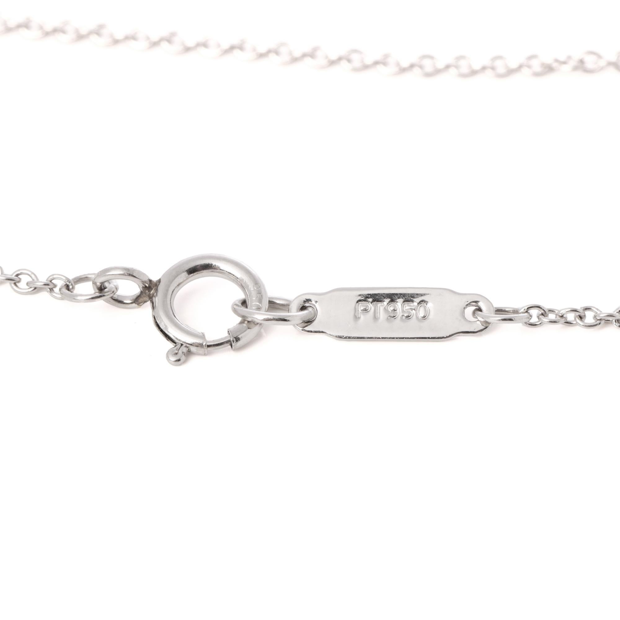 Tiffany & Co. 0.62ct Brilliant cut Diamond Platinum Solitaire Pendant In condizioni ottime in vendita a Bishop's Stortford, Hertfordshire