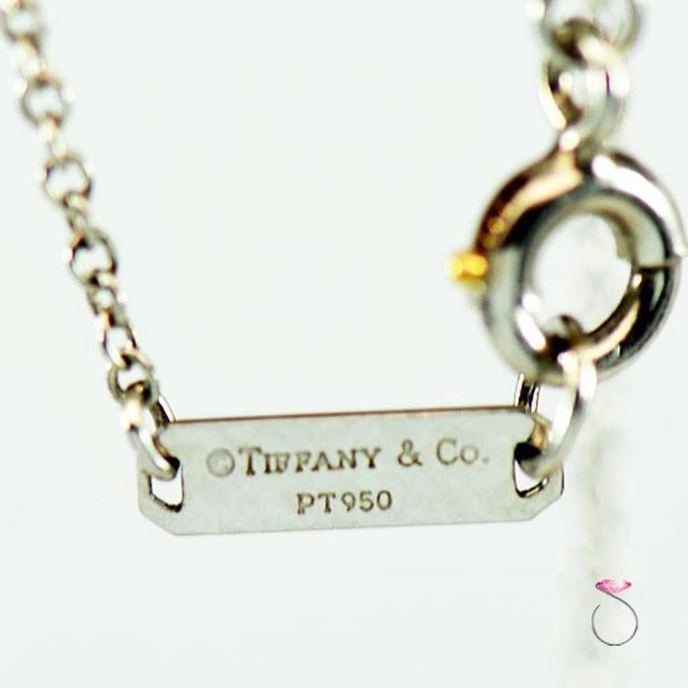 Tiffany & Co 0.63 ct. G, VS1 Lucida Diamond Platinum Necklace In Excellent Condition In Honolulu, HI