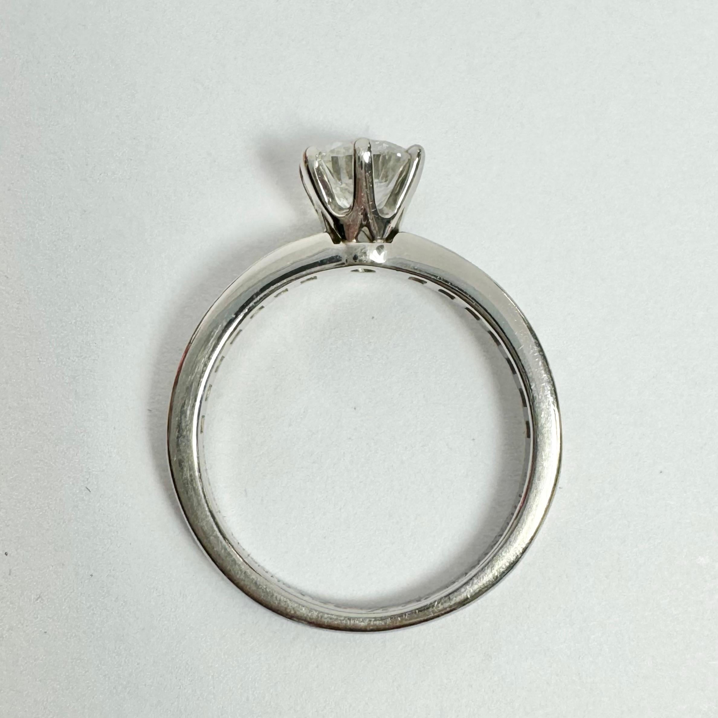 Women's or Men's Tiffany & Co. 0.64ct Diamond Ring For Sale