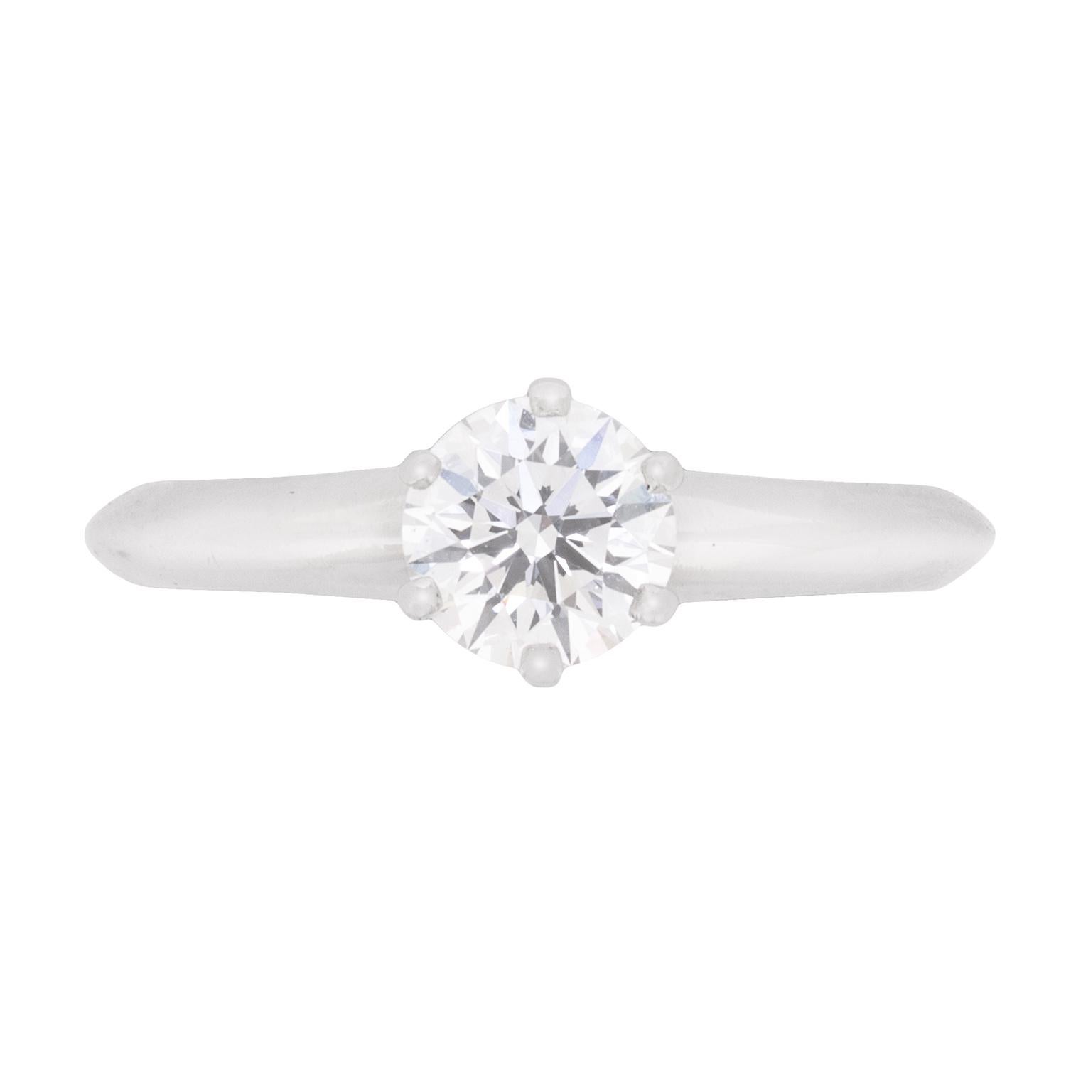 Tiffany & Co. 0.65 Carat Solitaire Diamond Ring For Sale
