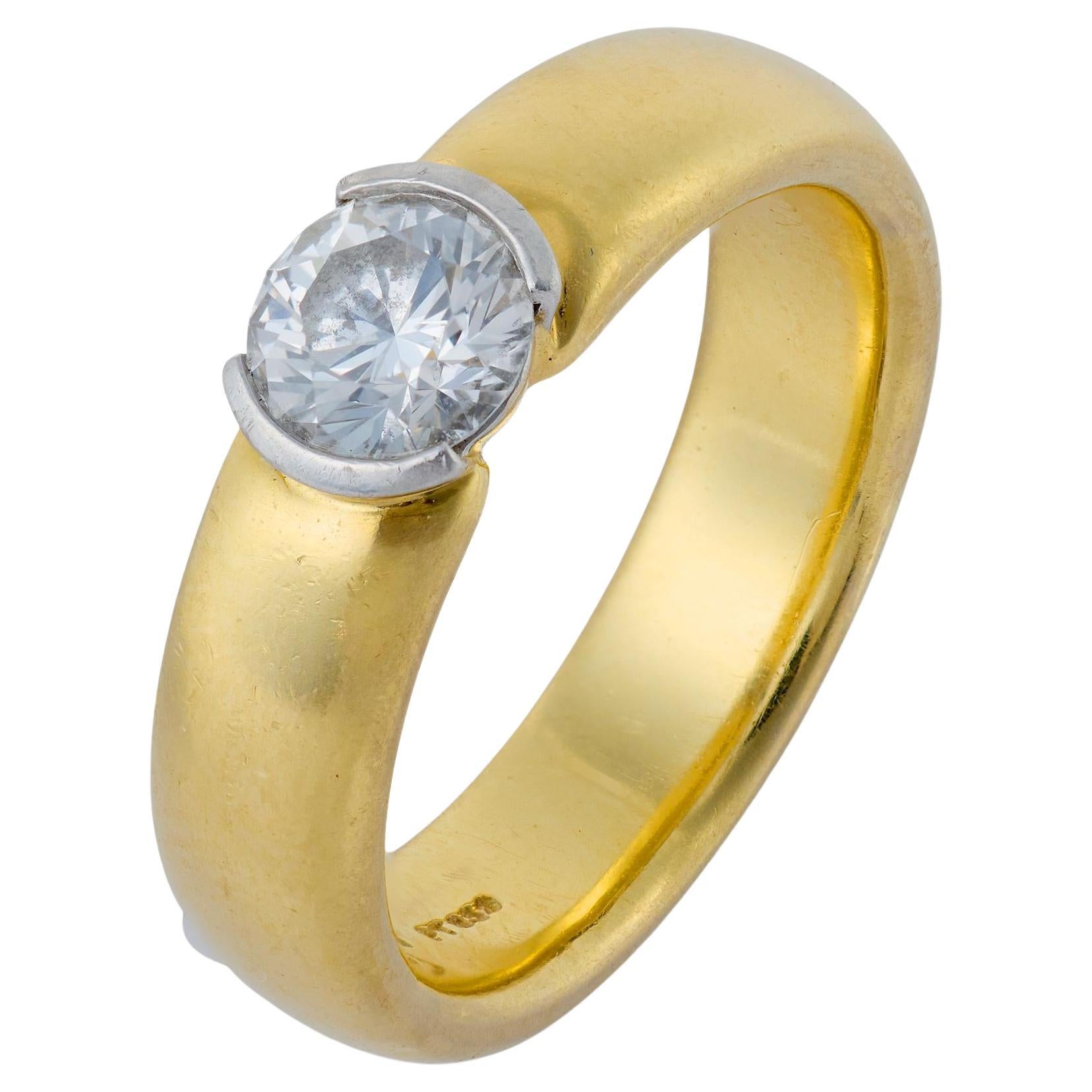 Tiffany 
Co. 0.66 carat diamond 18k gold platinum engagement ring en vente