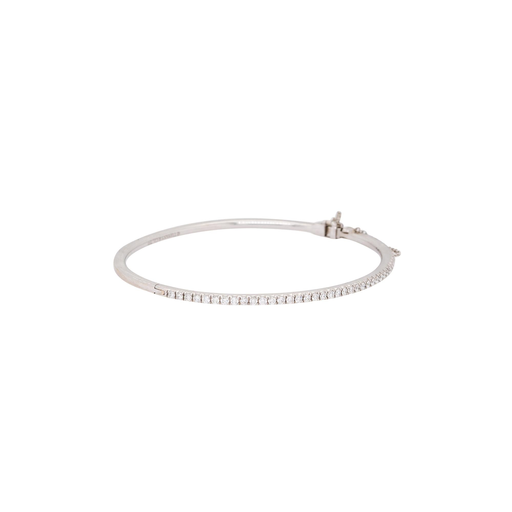 Round Cut Tiffany & Co. 0.67 Carat Diamond Pave Ladies Bangle 18 Karat in Stock For Sale