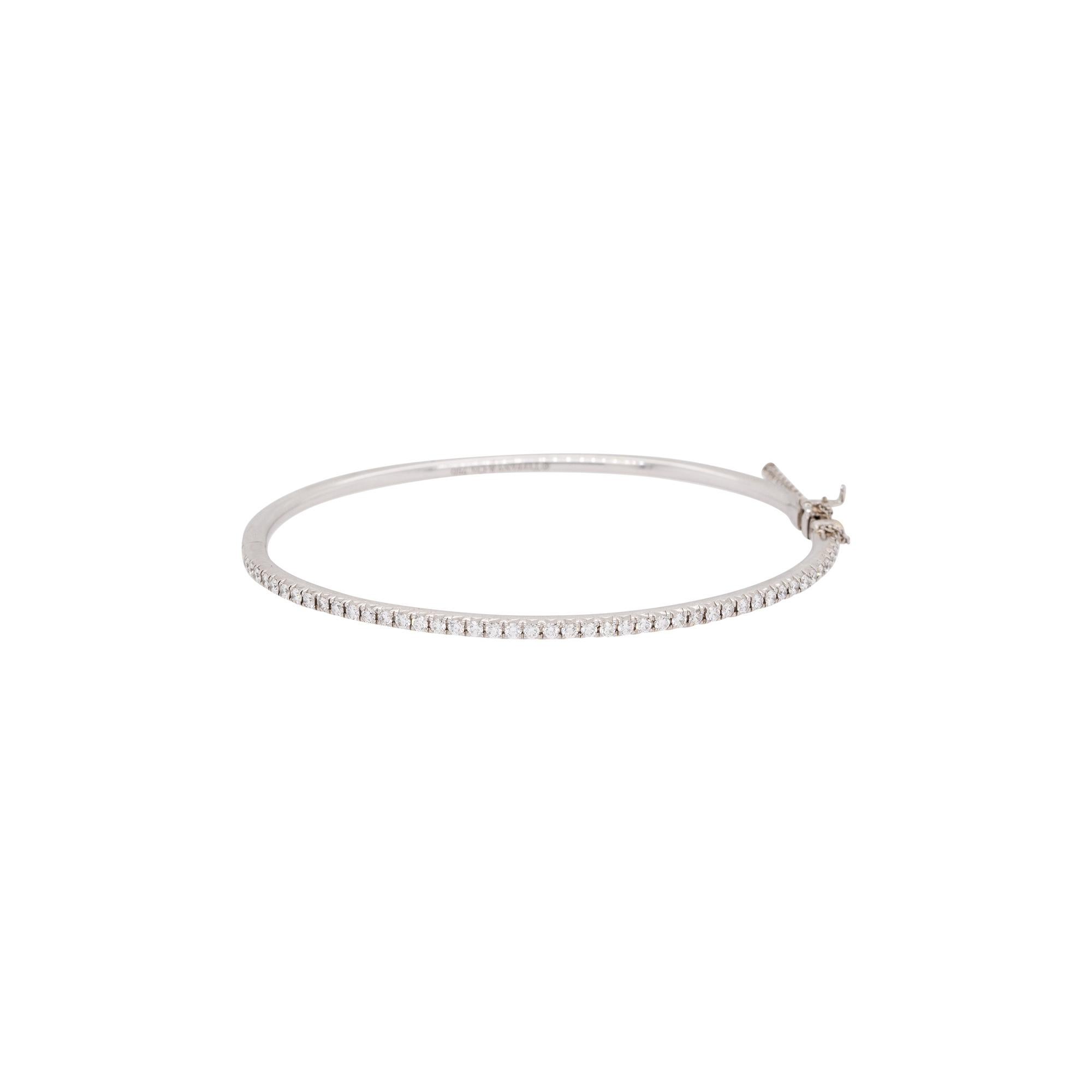 Tiffany & Co. brazalete de mujer con pavé de diamantes de 0,67 quilates 18 quilates en stock en venta 1