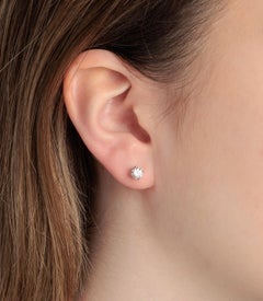 Tiffany & Co. 0.70ct Brilliant cut Diamond Solitaire Platinum Stud Earrings