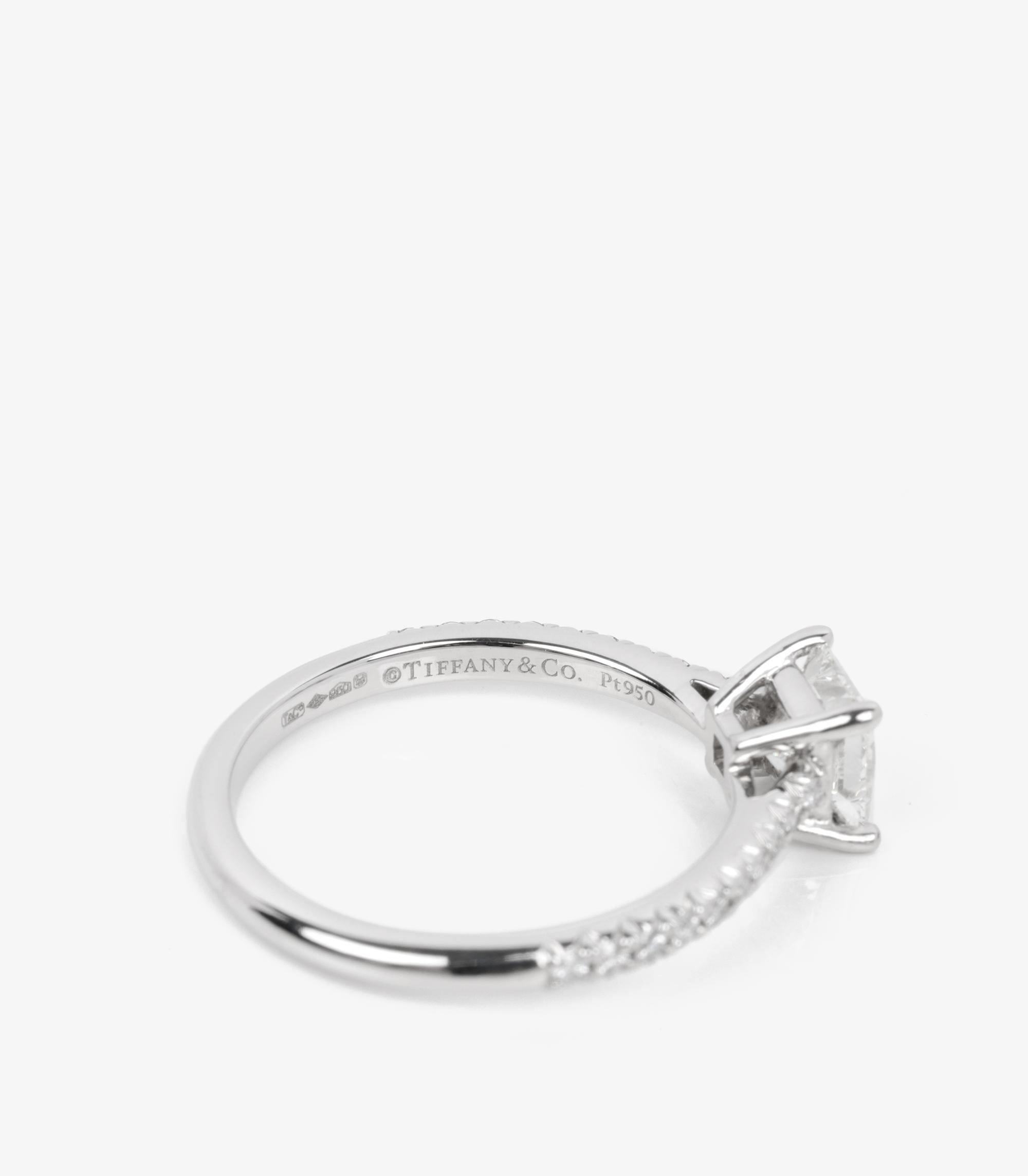 Tiffany & Co. 0.70ct Princess Cut Diamond Platinum Novo Ring For Sale 1