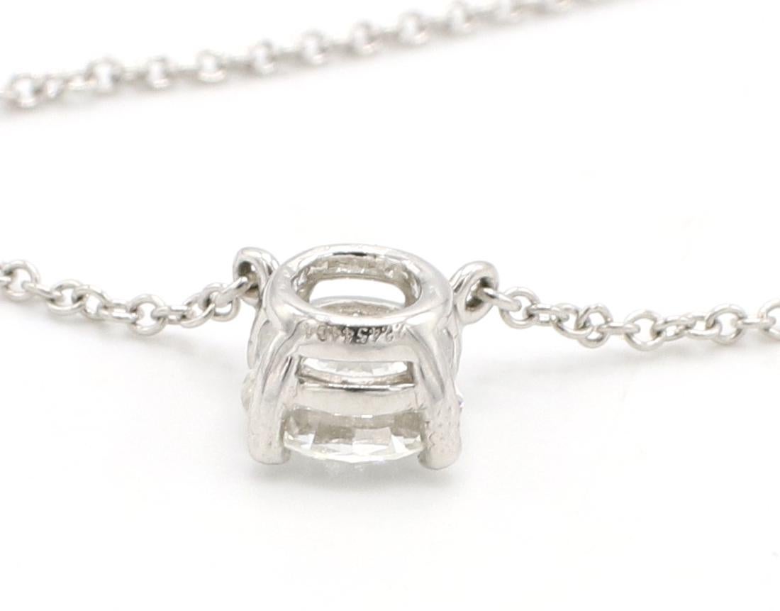 Round Cut Tiffany & Co. 0.72 Carat F Vvs2 Round Natural Diamond Platinum Pendant Necklace
