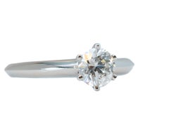 Tiffany & Co. 0.73 Carat Diamond and Platinum Round Solitaire Engagement Ring