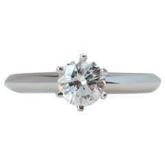 Tiffany & Co. 0.73 Carat Diamond and Platinum Round Solitaire Engagement Ring