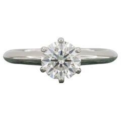 Tiffany & Co. 0.74 Carat Round Brilliant Cut Diamond Platinum Engagement Ring