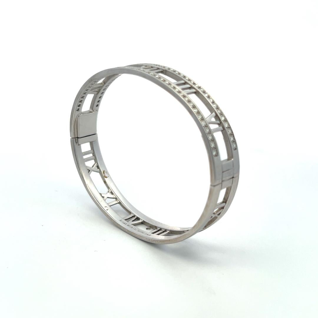 Tiffany & Co. 0,74 Karat runder Diamant 18 Karat Weißgold-Armreif im Angebot 6
