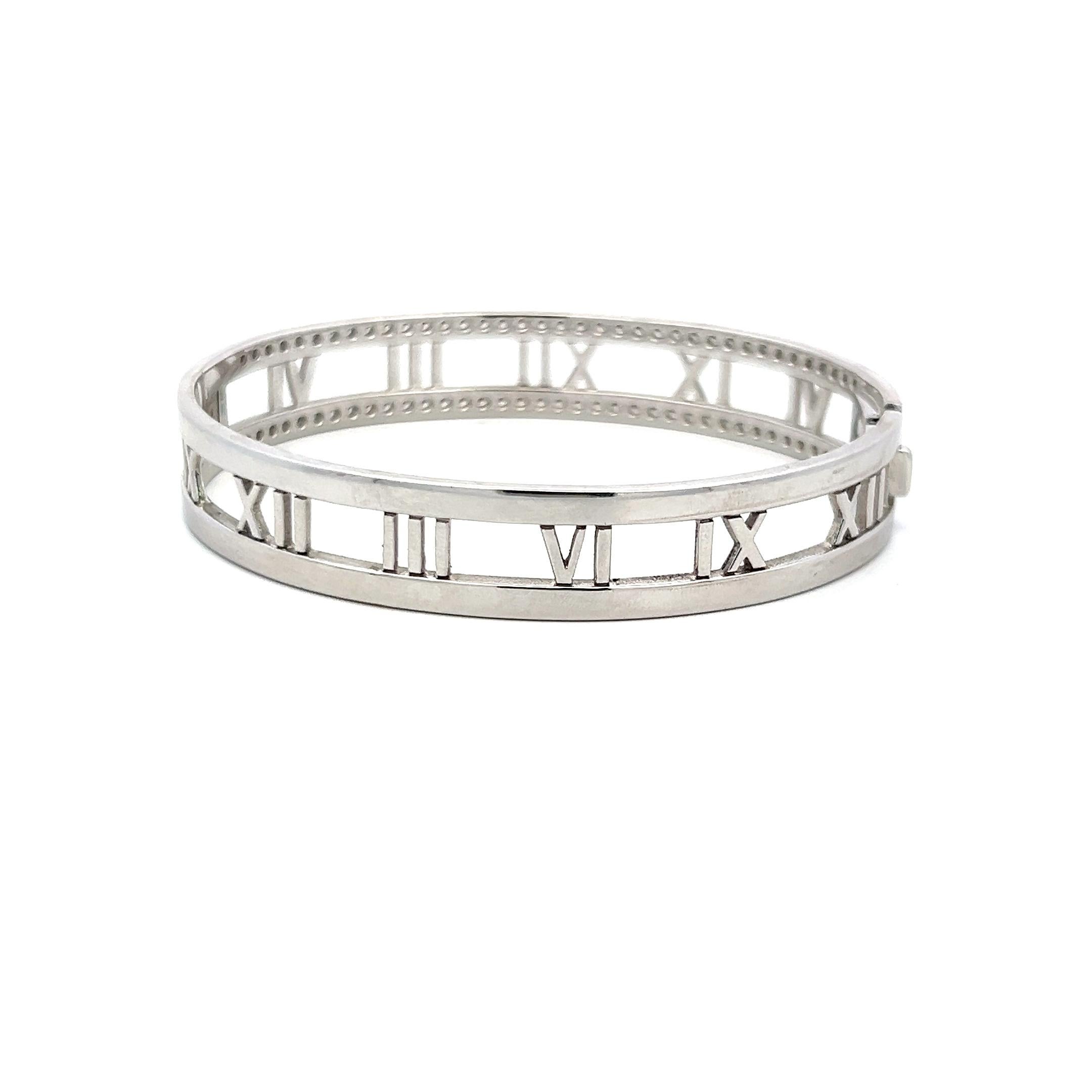 Tiffany & Co. 0,74 Karat runder Diamant 18 Karat Weißgold-Armreif (Brillantschliff) im Angebot