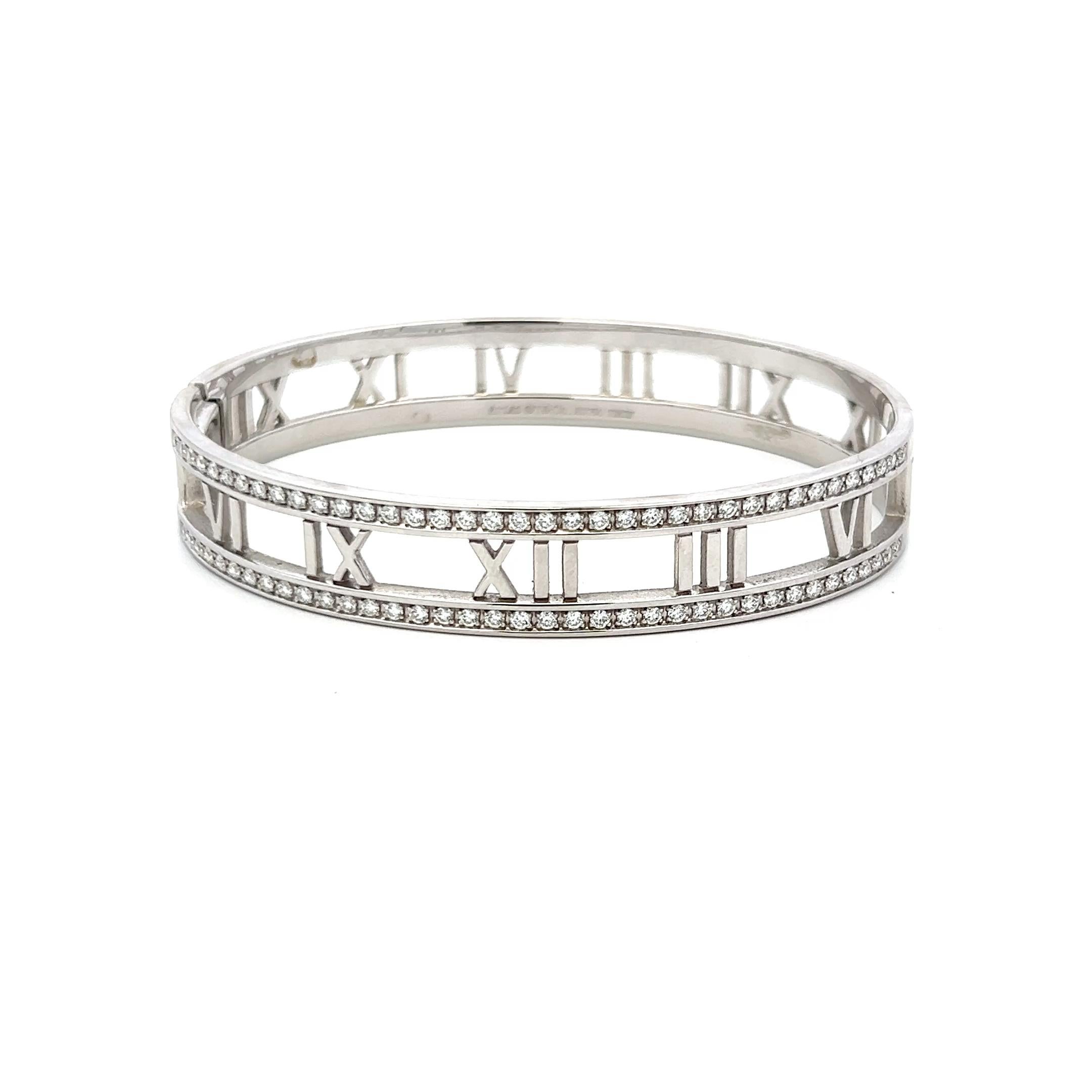 Tiffany & Co. 0,74 Karat runder Diamant 18 Karat Weißgold-Armreif Damen im Angebot