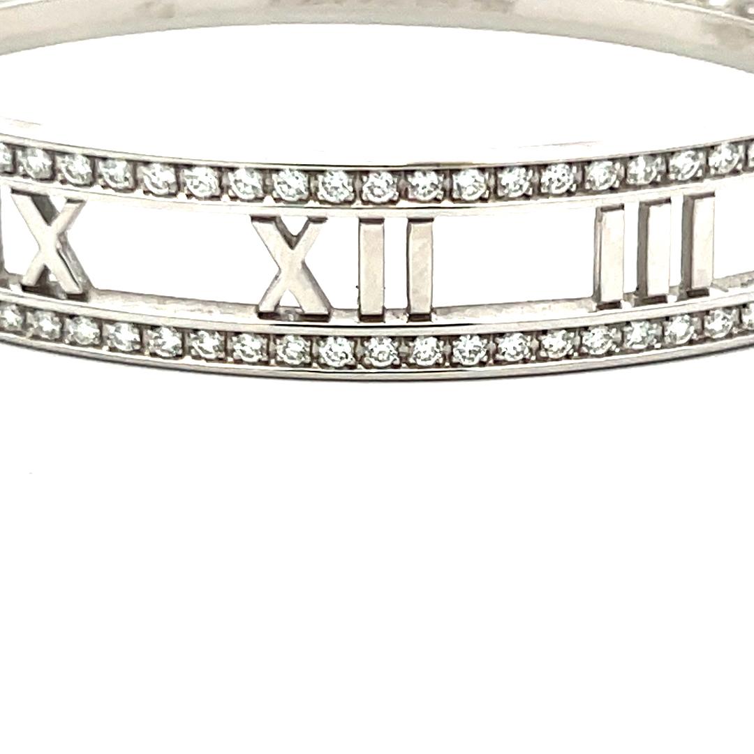 Tiffany & Co. 0,74 Karat runder Diamant 18 Karat Weißgold-Armreif im Angebot 1