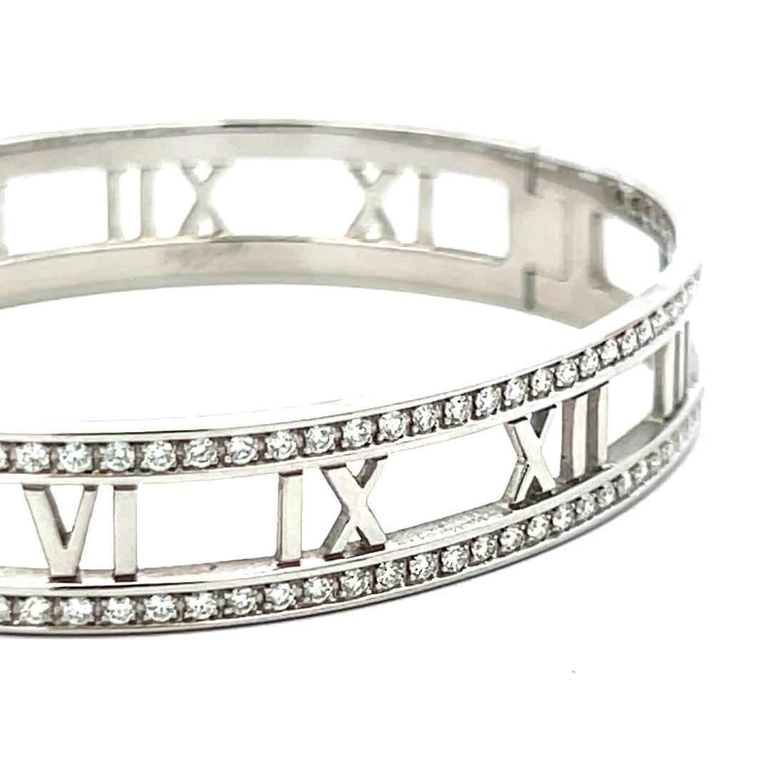 Tiffany & Co. 0,74 Karat runder Diamant 18 Karat Weißgold-Armreif im Angebot 2