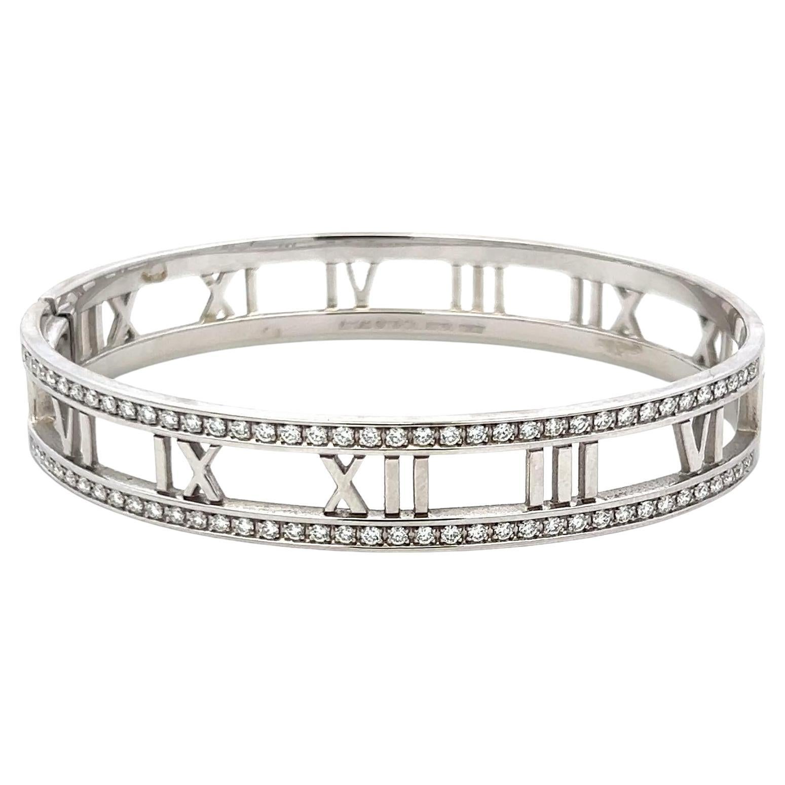 Tiffany & Co. 0,74 Karat runder Diamant 18 Karat Weißgold-Armreif