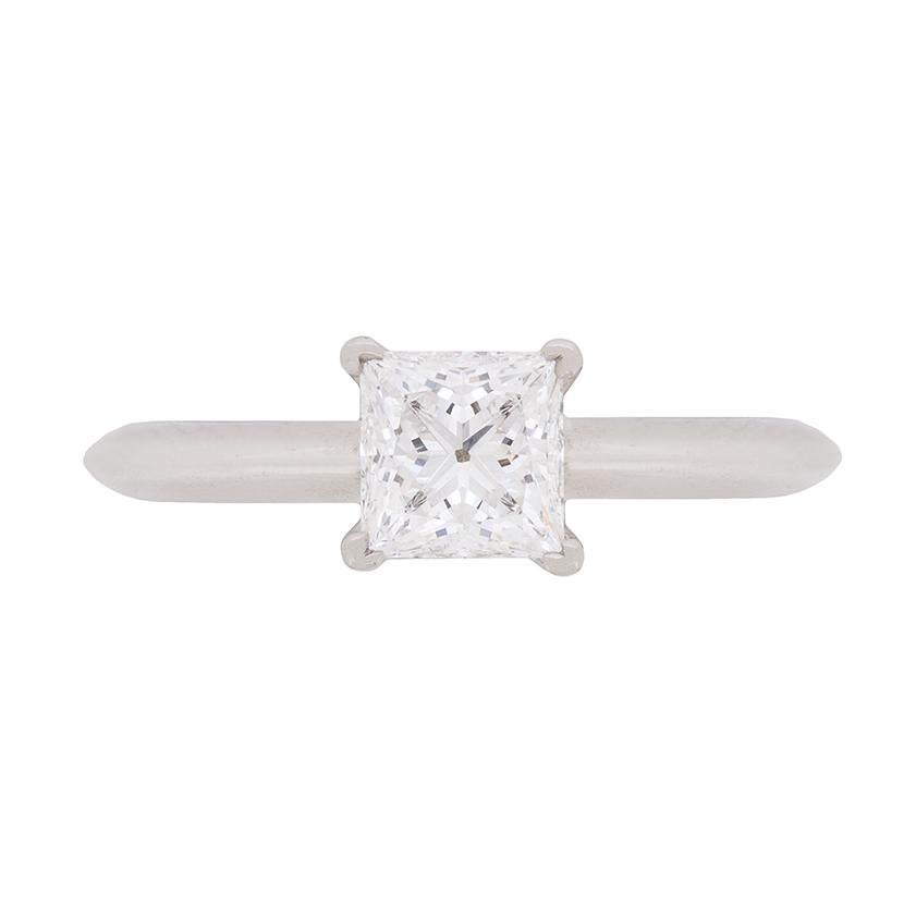 Tiffany & Co. 0.74 Carat Square Cut Diamond Engagement Ring