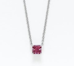 Tiffany &. Co 0.75ct VS2 Fancy Purplish Red Argyle Diamond Necklace
