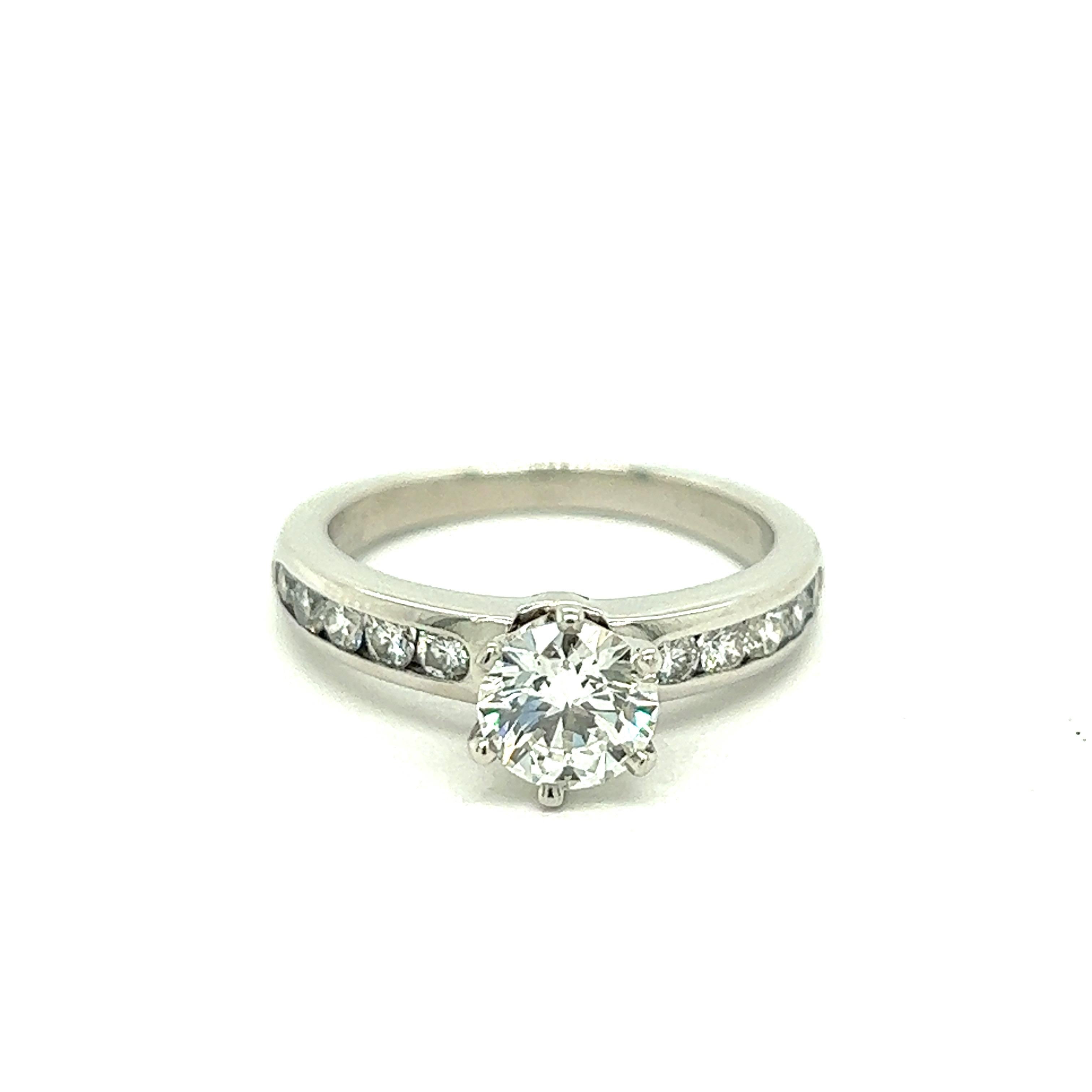 Tiffany & Co. 0.77 Carat Diamond Solitaire Engagement Ring For Sale 5