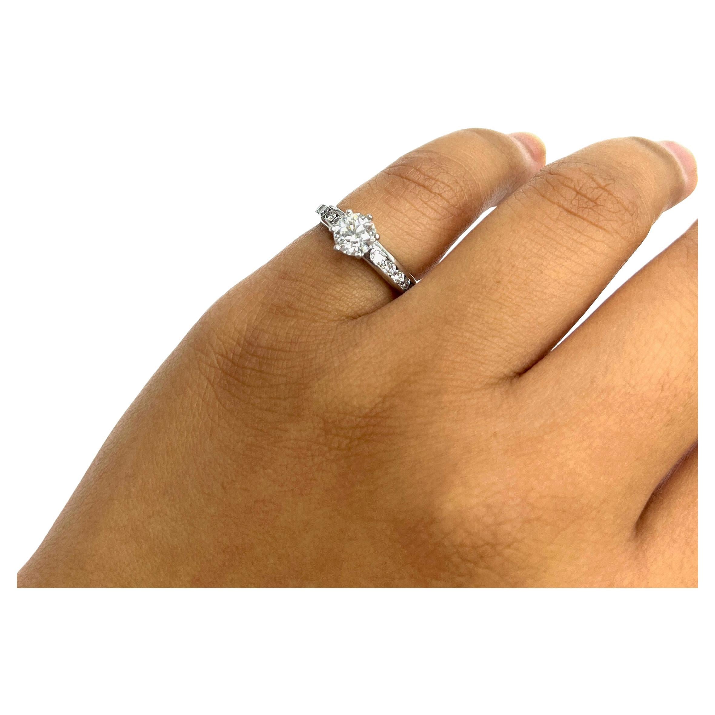 Tiffany & Co. 0.77 Carat Diamond Solitaire Engagement Ring For Sale 9