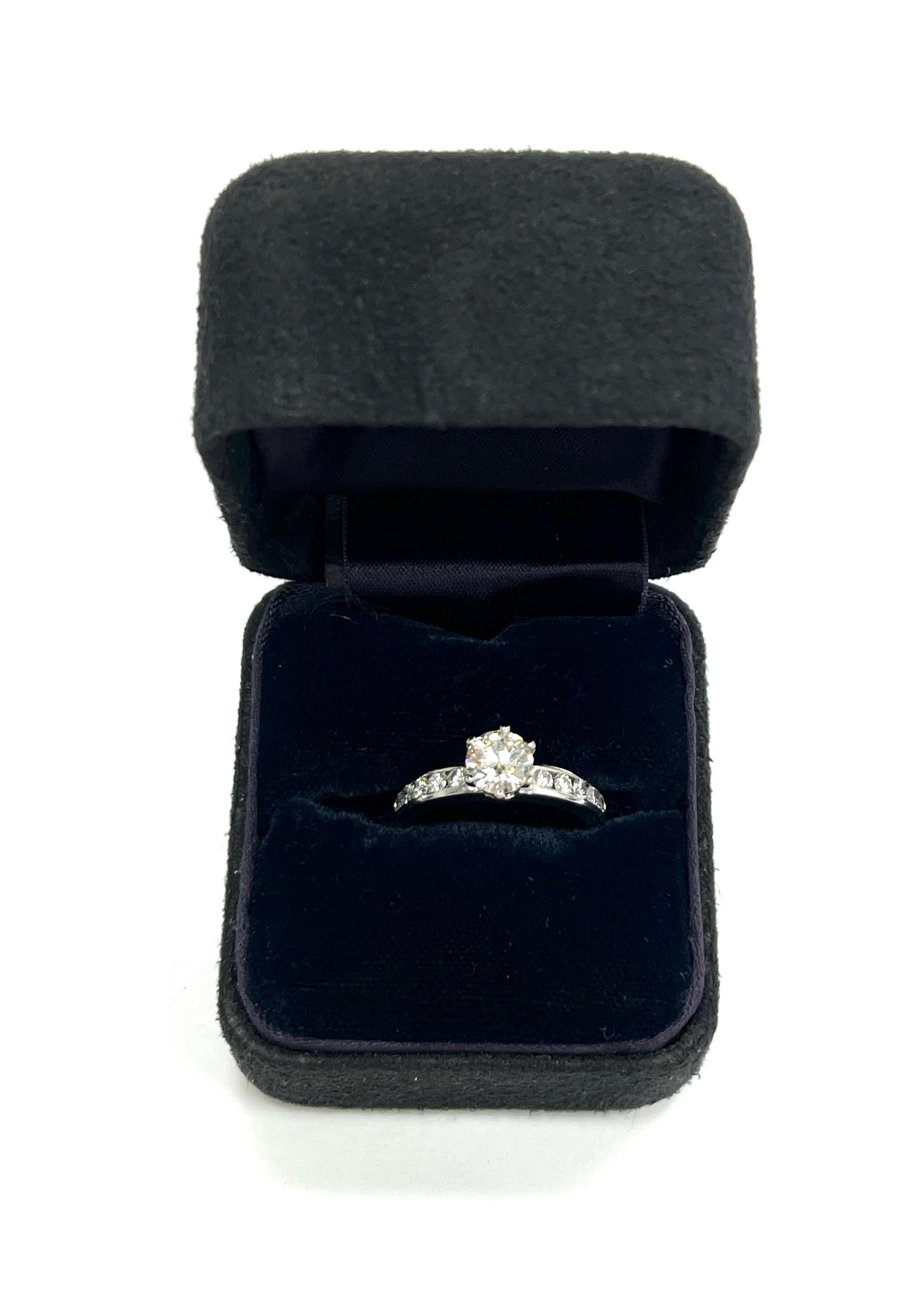 Tiffany & Co. 0.77 Carat Diamond Solitaire Engagement Ring For Sale 11