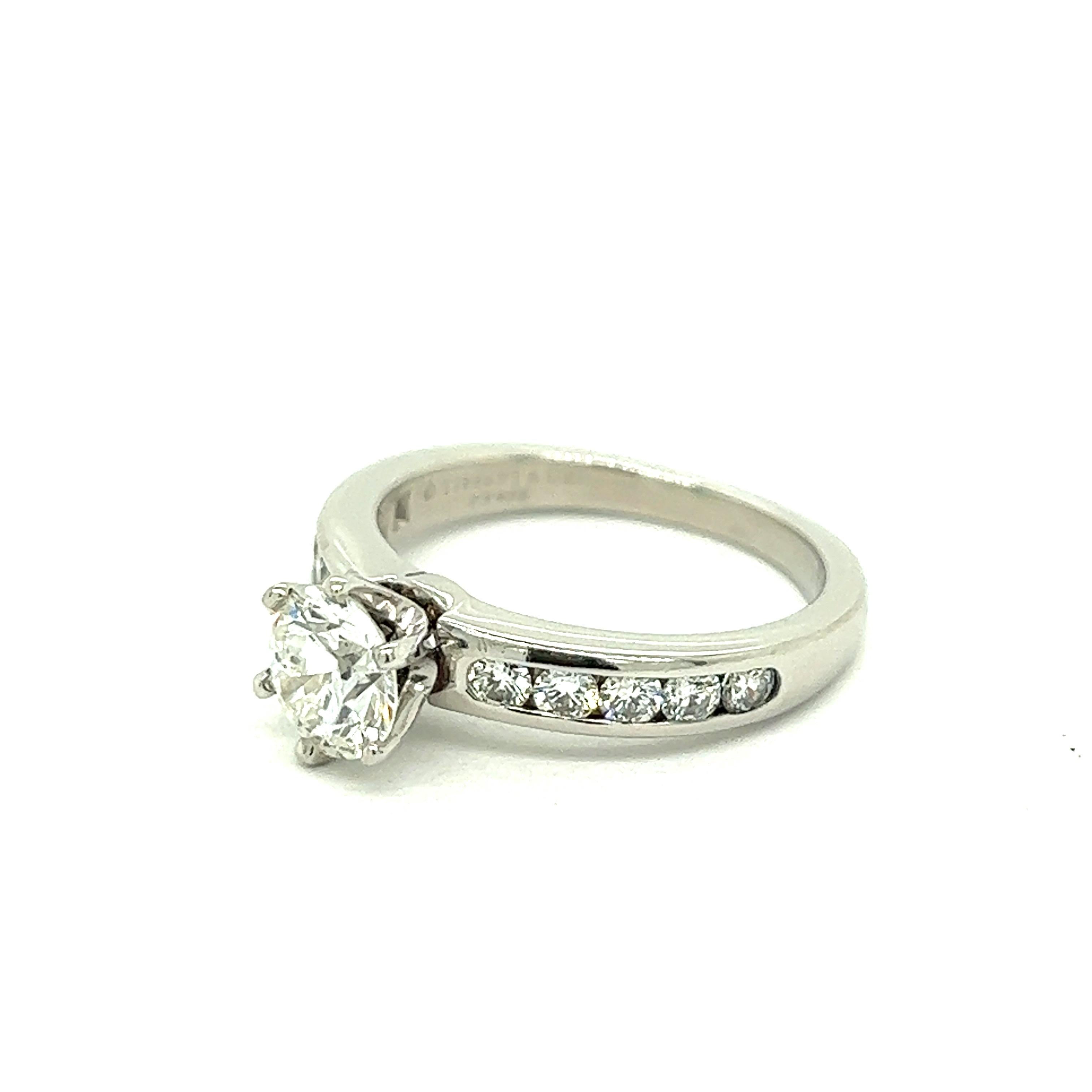 Tiffany & Co. 0.77 Carat Diamond Solitaire Engagement Ring For Sale 3