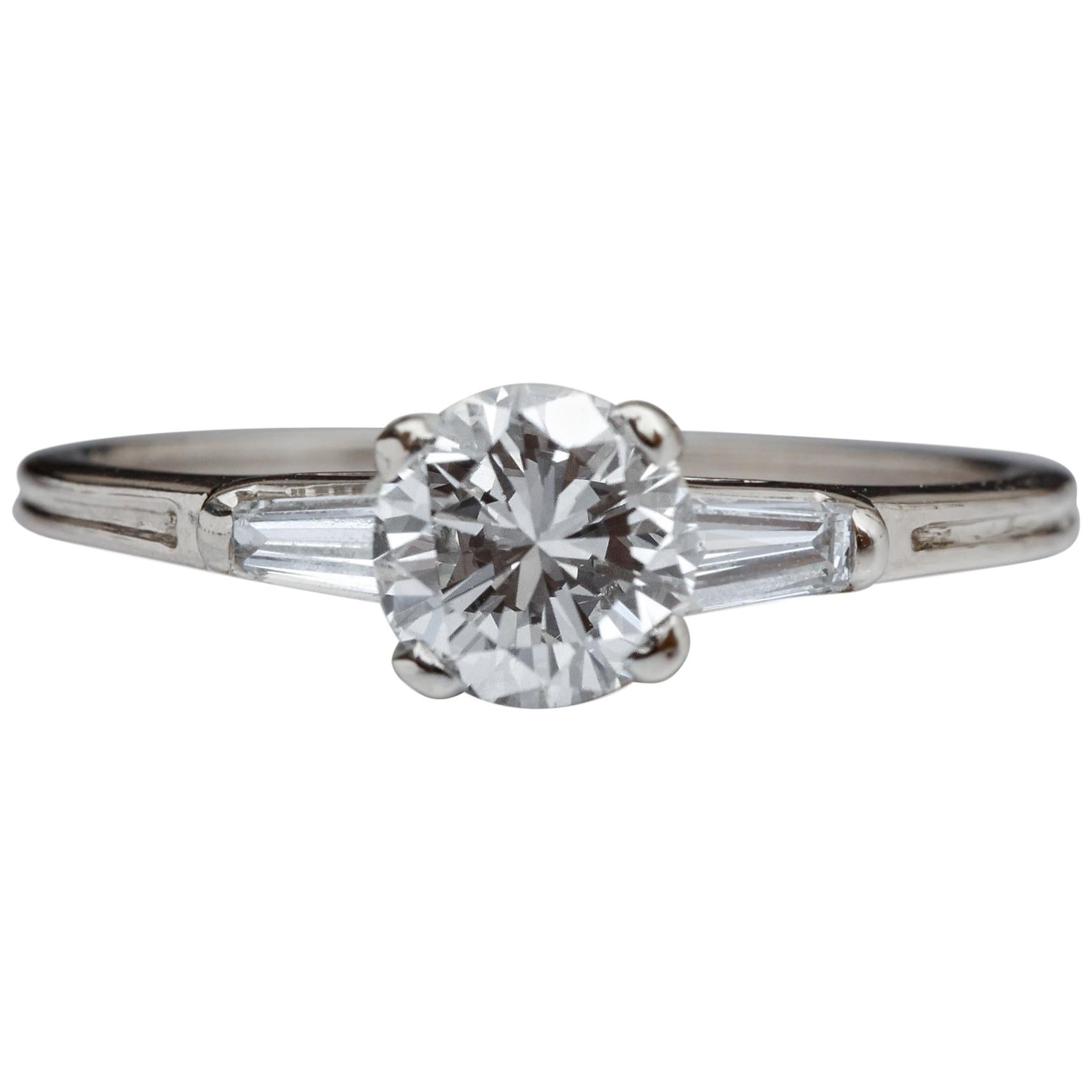 Tiffany & Co. 0.78 Carat Total Diamond Engagement Ring, Platinum