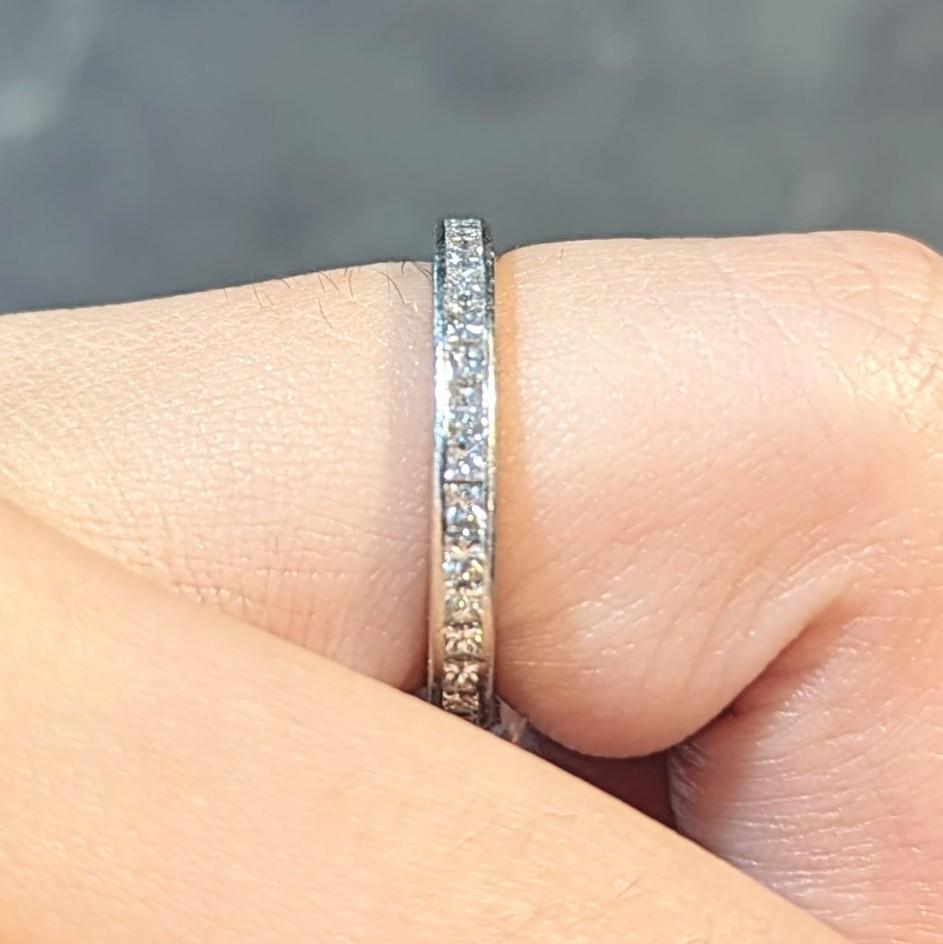 Tiffany & Co. 0.78 CTW Princess Cut Diamond Platinum Eternity Channel Band Ring For Sale 5