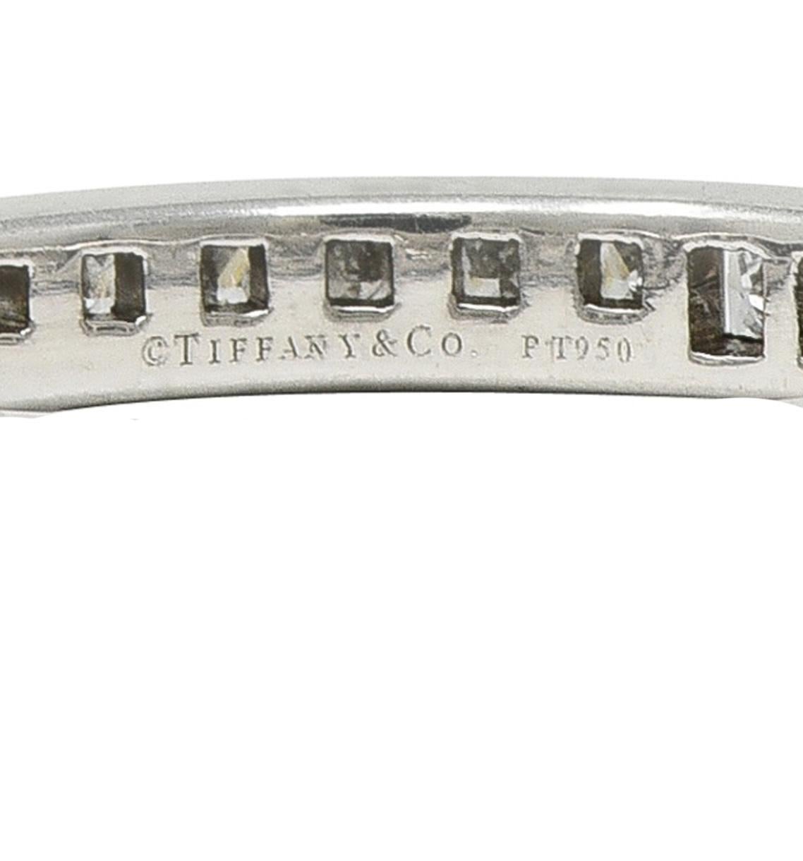Tiffany & Co. 0.78 CTW Princess Cut Diamond Platinum Eternity Channel Band Ring For Sale 1