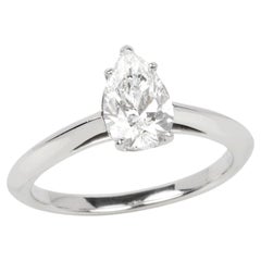 Tiffany & Co. 0.79ct Pear Cut Diamond Platinum Ring