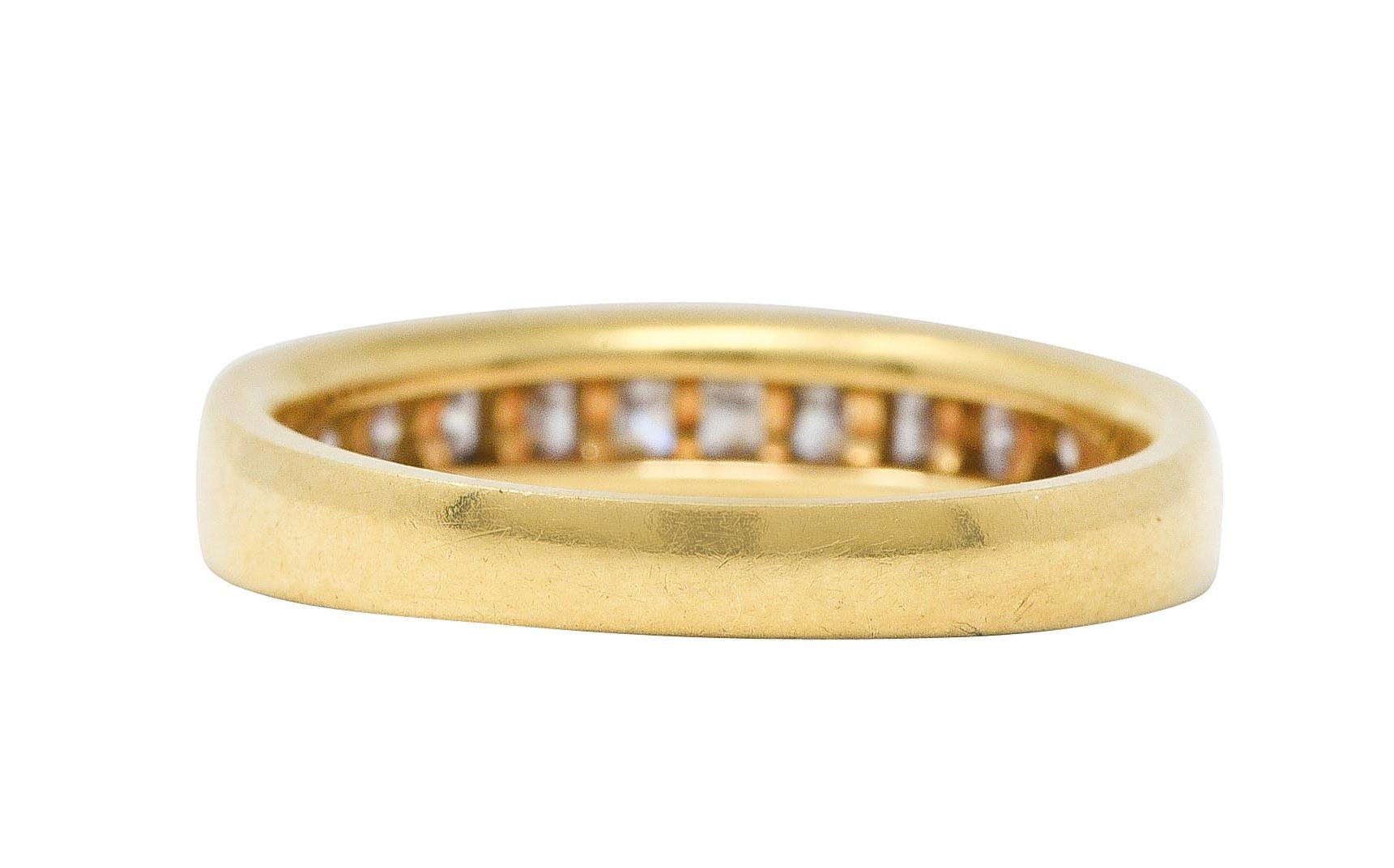 Contemporain Bague à anneau en or jaune 18 carats avec diamant princesse de 0,80 carat de Tiffany & Co en vente