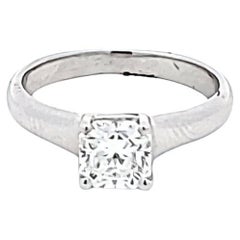 Tiffany & Co 0.81 Carat Cushion Brilliant Diamond Platinum Engagement Ring
