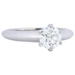 Tiffany & Co. 0.81 Carat Diamond Platinum Solitaire Engagement Ring GIA