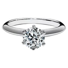 Tiffany & Co. 0.85 Round Brilliant Cut Diamond Solitaire Engagement Ring D VS1