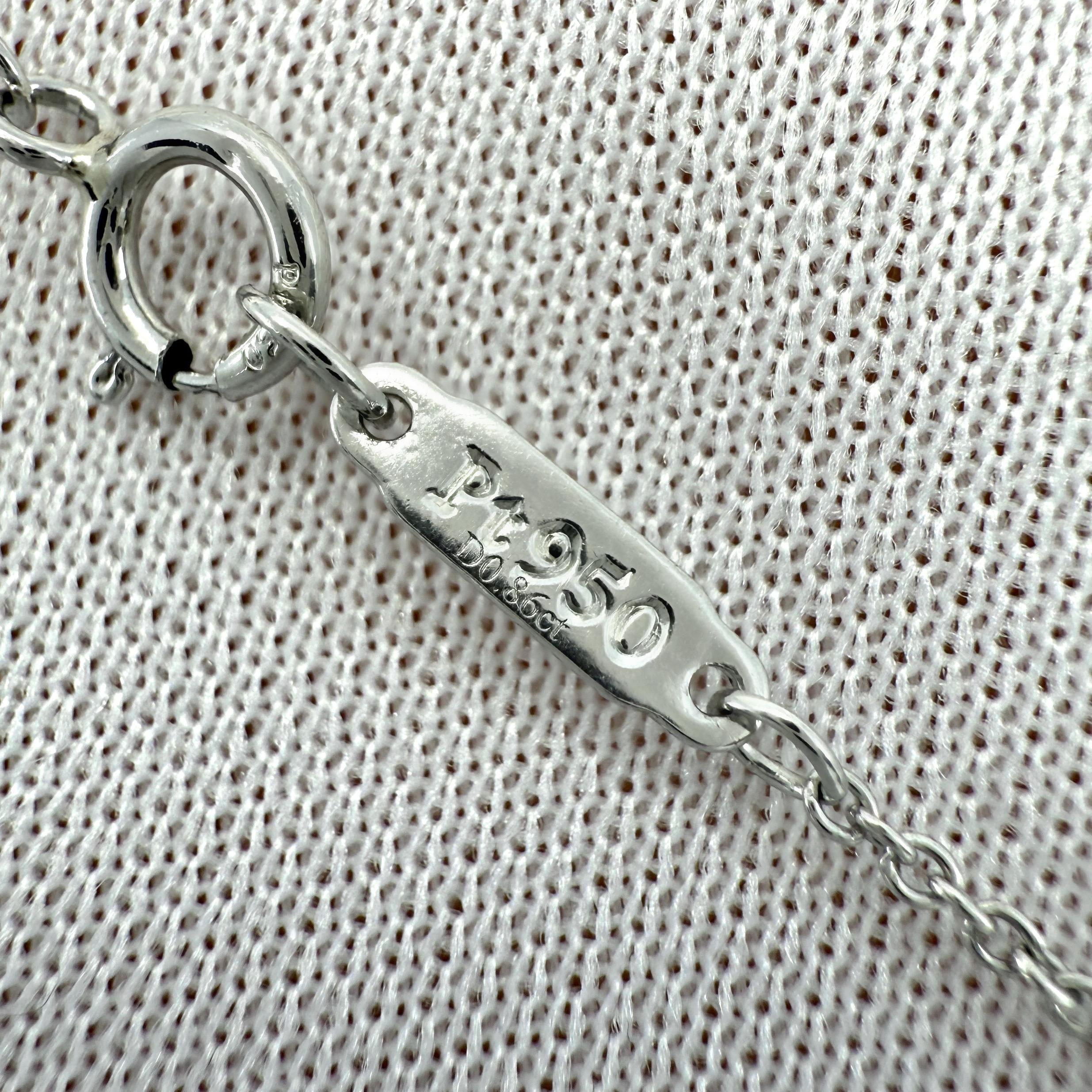 Tiffany & Co. 0.86ct Natural Round Cut Diamond VVS Platinum Pendant Necklace 4