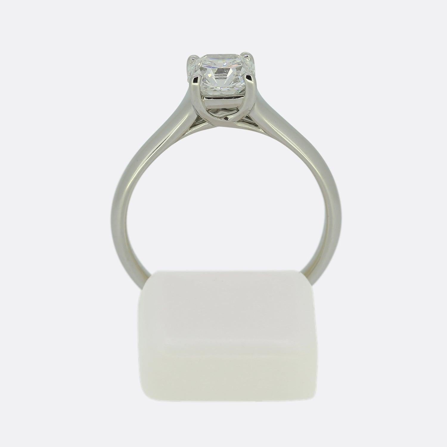 Tiffany & Co. 0.88 Carat Lucida Cut Diamond Solitaire Ring In Good Condition In London, GB