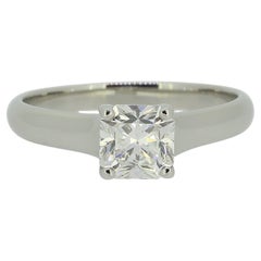 Tiffany & Co. 0.88 Carat Lucida Cut Diamond Solitaire Ring