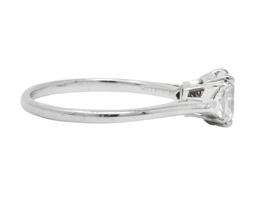 Modern Tiffany & Co. 0.89 Carat Lucida Triangular Diamond Platinum Engagement Ring