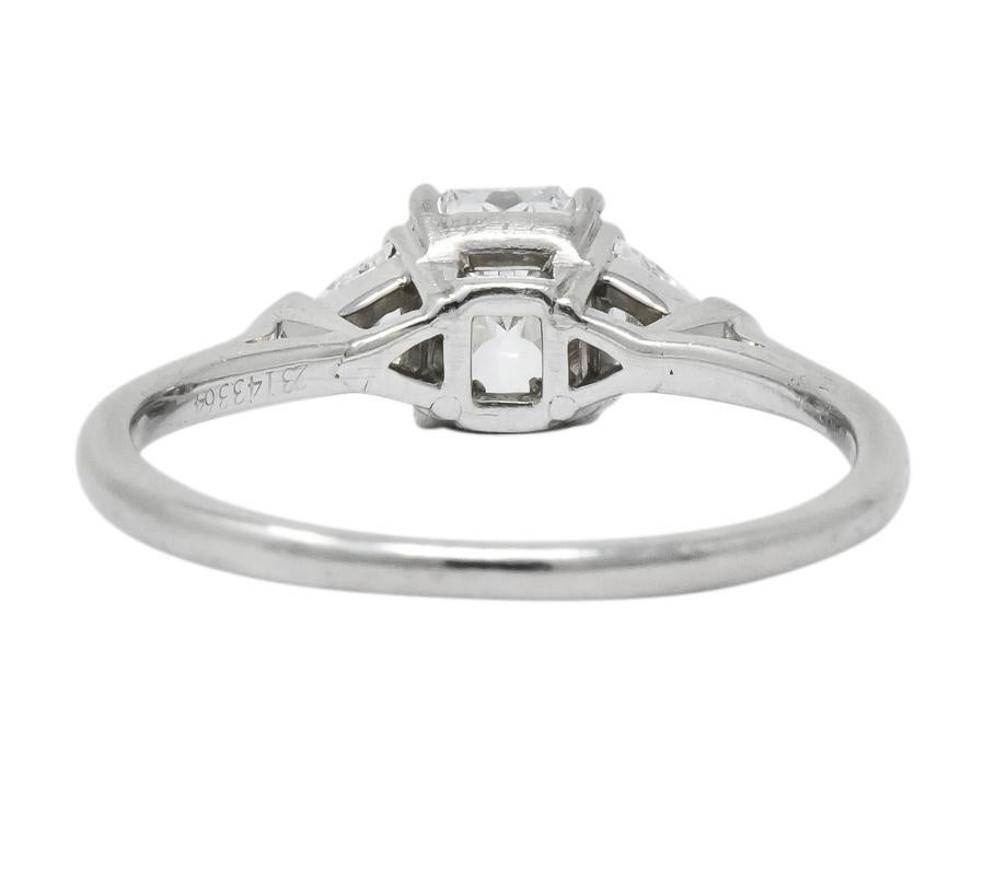 Tiffany & Co. 0.89 Carat Lucida Triangular Diamond Platinum Engagement Ring In Excellent Condition In Philadelphia, PA
