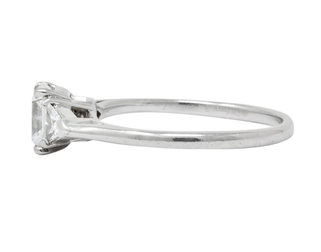 Women's or Men's Tiffany & Co. 0.89 Carat Lucida Triangular Diamond Platinum Engagement Ring