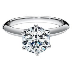 Tiffany & Co. 0,90 Karat runder Brillantschliff Diamant Platin Solitär